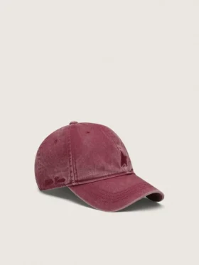 Burgundy baseball cap with tone-on-tone embroidered star