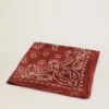 Burgundy scarf with paisley pattern