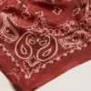 Burgundy scarf with paisley pattern