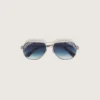 Carter aviator sunglasses with blue lenses and crystals