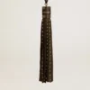 Charm in black nappa leather with studs and metal details