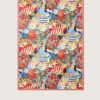 Cotton scarf with multicolor print