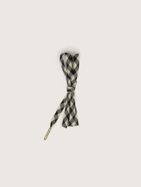 Cream and black checked laces