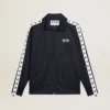 Dark blue zipped sweatshirt with white strip and contrasting stars