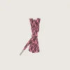 Dark brown and pink tartan laces