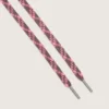 Dark brown and pink tartan laces