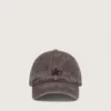 Dark brown baseball cap with tone-on-tone embroidered star