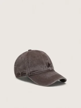 Dark brown baseball cap with tone-on-tone embroidered star