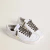 Dark gray Lurex laces with contrasting gold stars