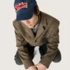 Denim blue baseball cap with red and white terry “Golden” patch