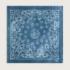 Denim-blue Golden Collection scarf with paisley pattern