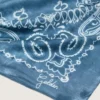 Denim-blue Golden Collection scarf with paisley pattern
