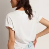 Distressed regular-fit women’s T-shirt in white