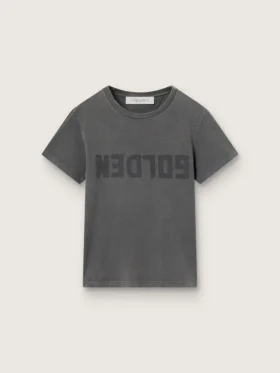 Distressed slim-fit T-shirt in anthracite gray