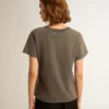 Distressed slim-fit T-shirt in anthracite gray