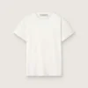 Distressed slim-fit women’s T-shirt in white