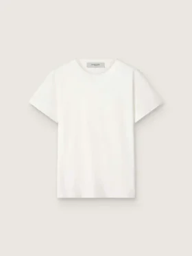 Distressed slim-fit women’s T-shirt in white