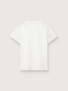 Distressed slim-fit women’s T-shirt in white