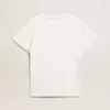 Distressed slim-fit women’s T-shirt in white