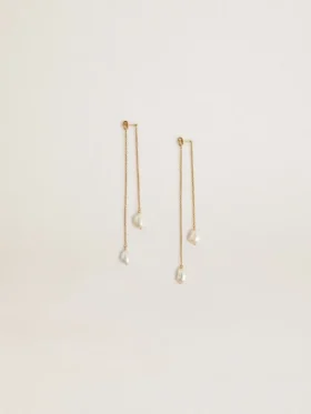 Drop earrings with pearls