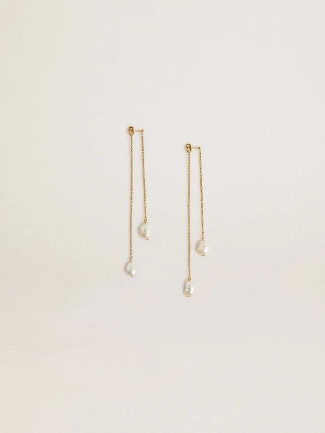 Drop earrings with pearls