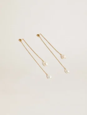 Drop earrings with pearls