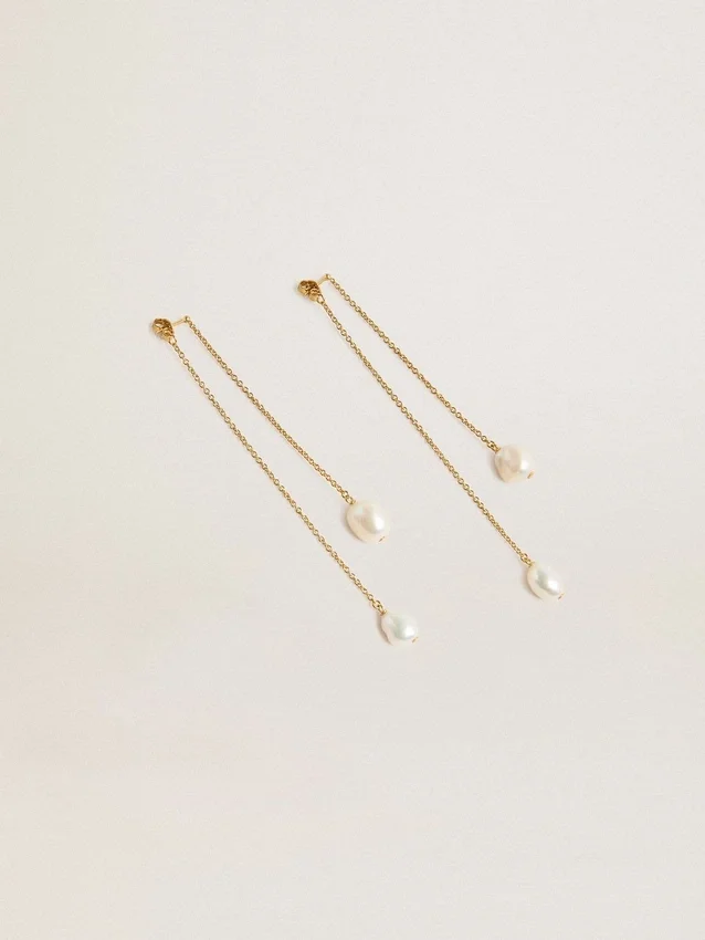 Drop earrings with pearls
