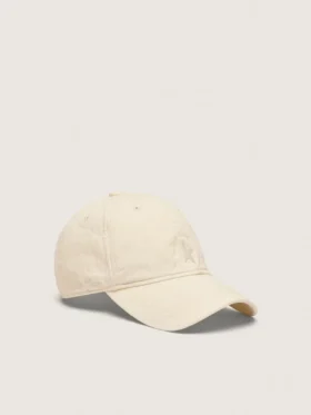 Ecru baseball cap with tone-on-tone embroidered star