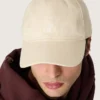 Ecru baseball cap with tone-on-tone embroidered star