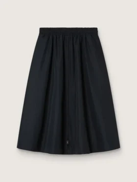 Flared skirt in black technical nylon