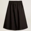 Flared skirt in black technical nylon