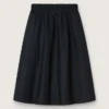 Flared skirt in black technical nylon