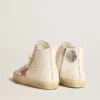 Francy in cream nappa with pink crocodile-print leather star