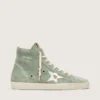 Francy in green suede with silver metallic leather star