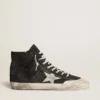 Francy Penstar in black canvas with white suede star and black suede heel tab