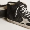 Francy Penstar in black canvas with white suede star and black suede heel tab