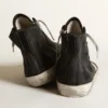 Francy Penstar in black canvas with white suede star and black suede heel tab