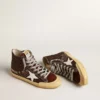 Francy Penstar in brown glitter with white leather star