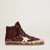 Francy Penstar in burgundy glitter with white leather star