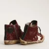 Francy Penstar in burgundy glitter with white leather star