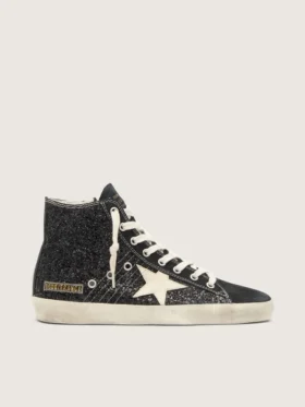 Francy Penstar in glitter with ivory star and black heel tab