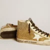 Francy Penstar in gold glitter with white leather star