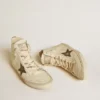 Francy Penstar in nappa with black suede star and cotton heel tab