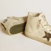 Francy Penstar in nappa with black suede star and cotton heel tab