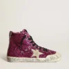 Francy sneakers with sequins and handwritten lettering on the outsole