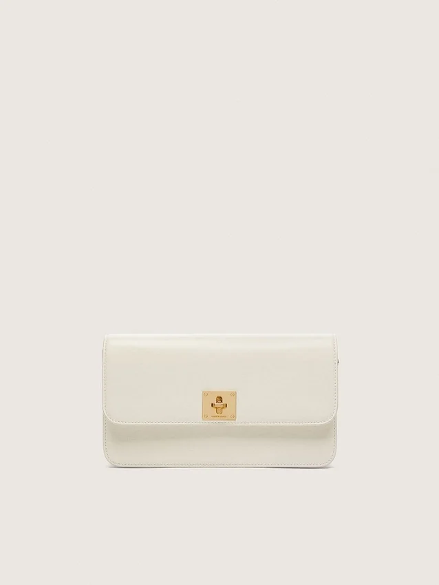 Gioia Bag in butter-colored boarded leather with gold details