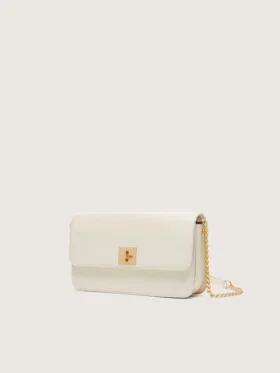 Gioia Bag in butter-colored boarded leather with gold details