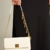 Gioia Bag in butter-colored boarded leather with gold details