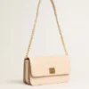 Gioia Bag in pale pink boarded leather with gold details