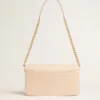 Gioia Bag in pale pink boarded leather with gold details